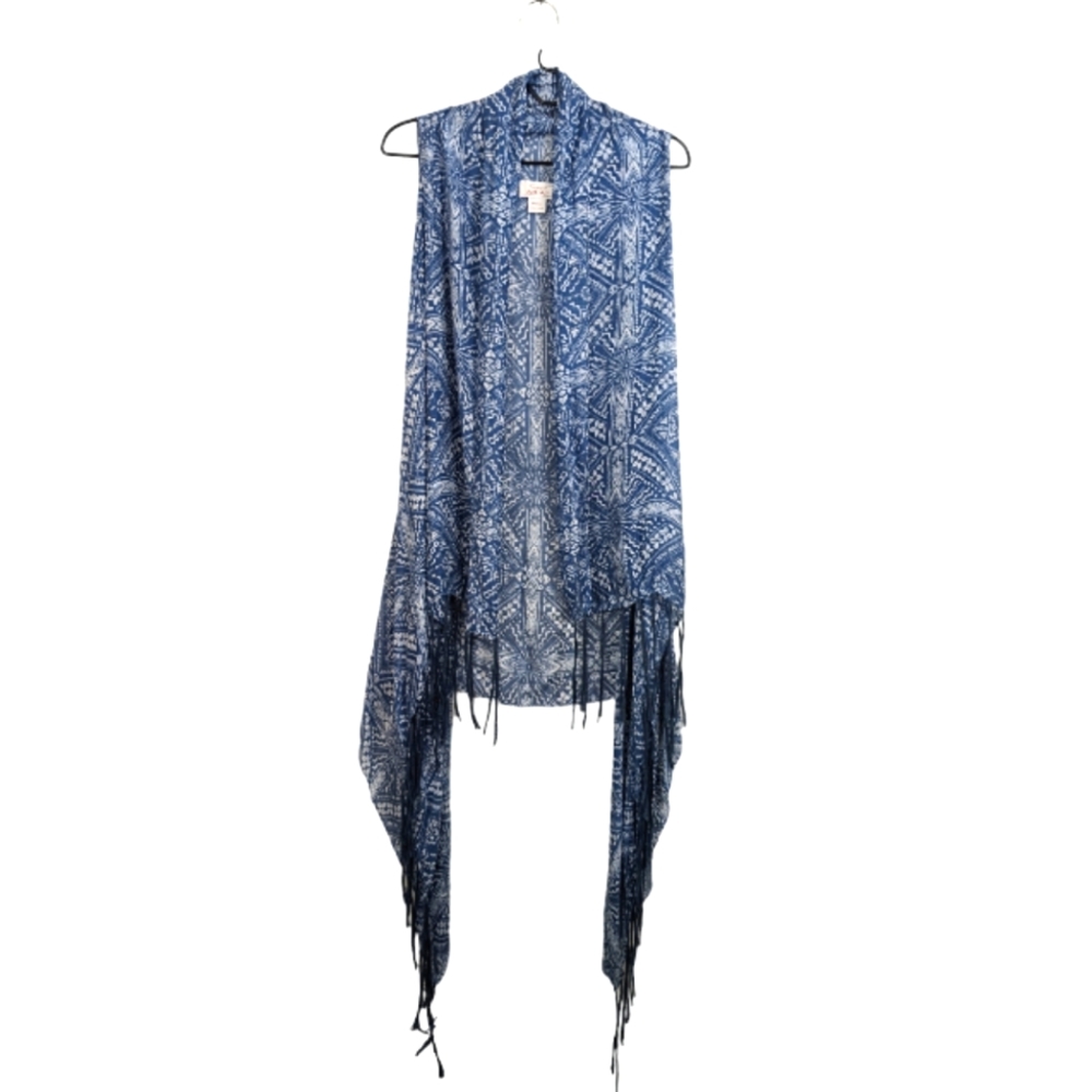 Ariat Blue Patterned Shoulder Shawl or Swim Coverup
